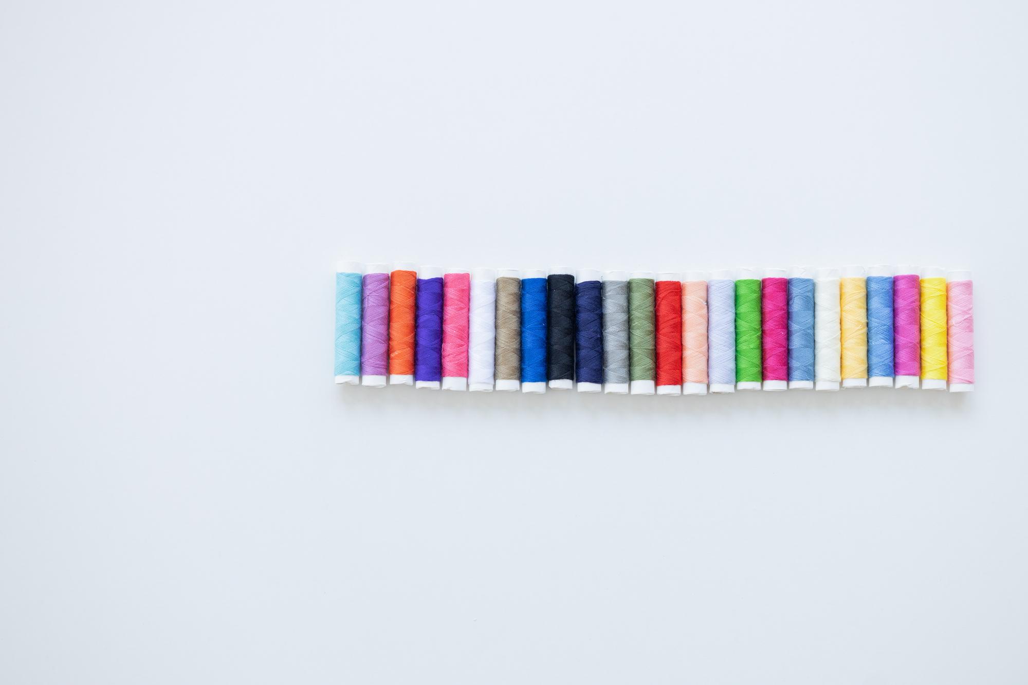 Sample swatches of embroidered badges